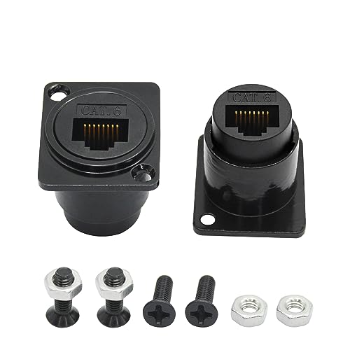 2 Piezas Conector RJ45 Femenino para Panel, Cat6 miniatura 1