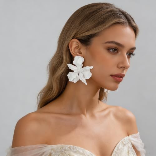 Large Flower Earrings for Women Statement Flower Earring Big Floral Earrings Trendy Elegant 3D Floral Jewelry Accessories for Women by KPYSWVM - Used condition - Image 7