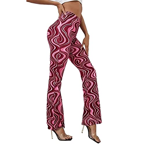 Leggins deportivos mujer Push Up, pantalones chándal mujer crossover leggings campana elásticos medias cintura alta pantacollant booty pantalones pierna ancha talla grande para jogging gym danza,