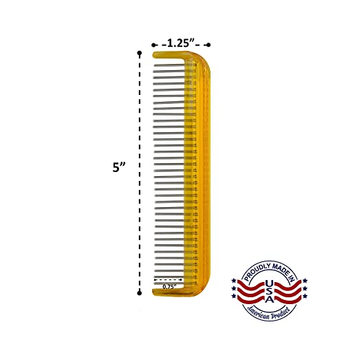 Hair Doctor Ladies 5" Comb With Rotating Stainless Steel Teeth To Reduce Hair Loss And Damage (Ferrari Red) #TOP1