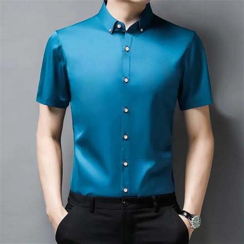 Chemise décontractée homme bleu marine manches courtes XXL