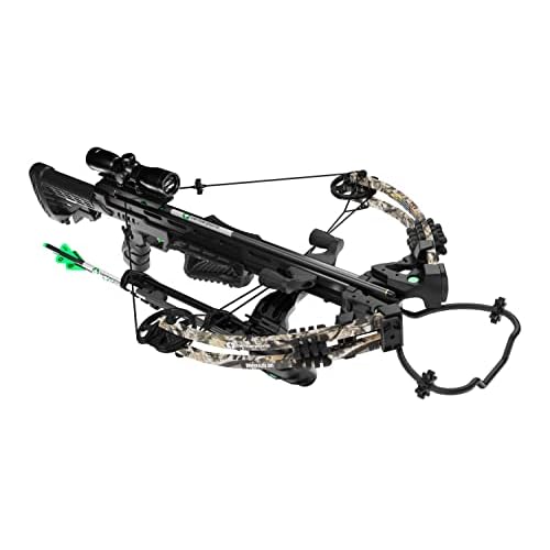 CenterPoint Archery Sniper Elite 385 Crossbow Package C0004 With 4x32mm Scope, Quiver And Arrows, Black/Camo