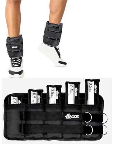 Image of FitBox Sports Adustable Ankle Weight With Removable 5 Weight Bags for Training, Running, Boxing, Jogging, Cycling
