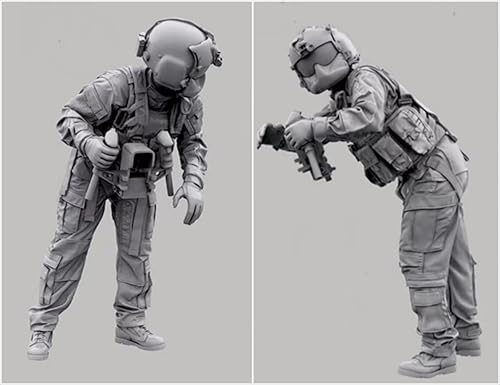 Kit de modelos soldado piloto helicóptero 1:35 resina sin pintar miniatura 1