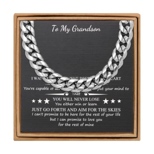 Image of JoycuFF Mens Cuban Link Chain Necklace for Boyfriend Gold Silver Stainless Steel 6MM 10MM Hip Hop Anniversary Birthday Christmas Jewelry for Men