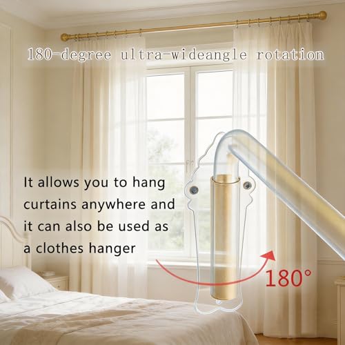 Tringle à rideaux pivotante robuste structure noire mate 90cm de qualité