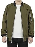 WULFUL Mens Casual Lightweight Jacket Softshell Flight Bomber Jacket Varsity Windbreaker