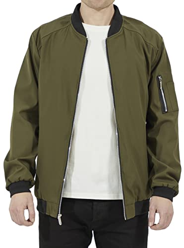 Wulful Mens Casual Lightweight Jacket Softshell Flight Bomber Jacket Varsity Windbreaker #TOP3