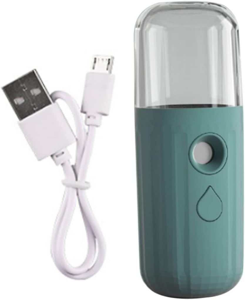Nano Facial Mister,Gezicht Steamer,Mini Face Mist,Handheld Face Mist Sprayer Hydraterende Steamer USB Opladen Skin Hydratatie Tool 30ml Zwartachtig Groen
