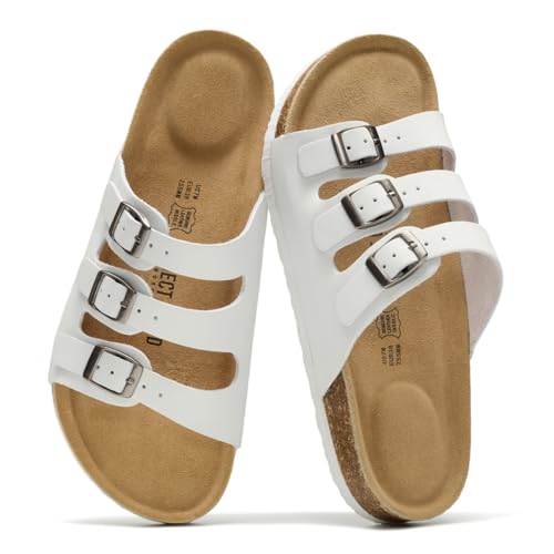 Capri WhiteLea Leather Summer Sandals Women 8.5