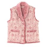 [美竹] 【3653363（花柄） Mローズ】 敬老 ギフト プレゼント ベスト ガウン 羽織り ポンチョ ボア付き 中綿入り レディース 女性 婦人 M L LL 大きいサイズ