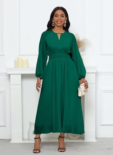 Robe longue plissée VERWIN pour vos soirées d'automne et journées de bureau élégantes - 4