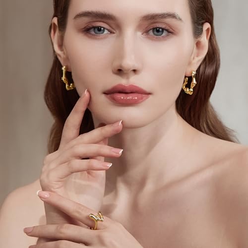 Cicy Bell 18k Gold Plated Earrings for Women Trendy Irregular Waterdrop Melting Liquid Cubic Zirconia Statement Drop Earrings Jewelry Gifts4