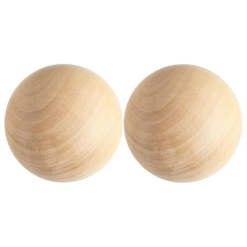 OSALADI 2 palline per fai da te non finite, 7 cm, grandi sfere in legno duro naturale, progetti di decorazione fai da te, palline di legno per decorazioni natalizie e decorazioni per la casa