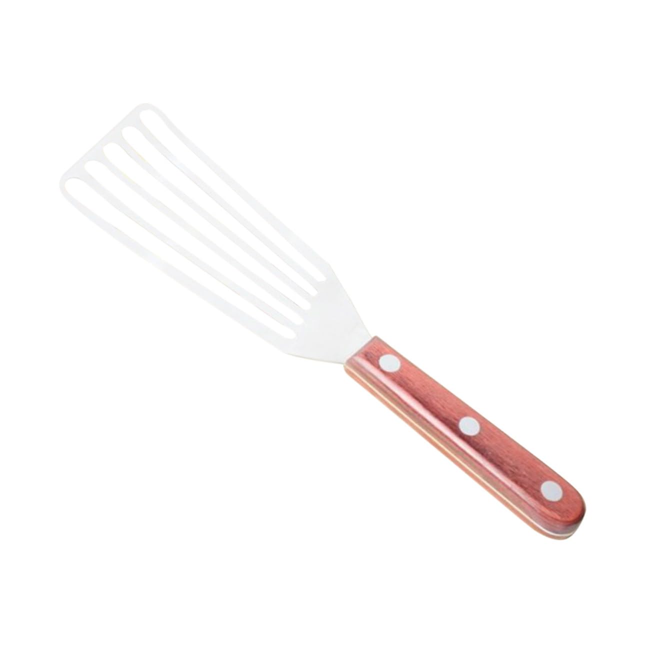 Amosfun 2 Pz Spatola per Bistecca Girapesce a Fessura Tornitore a Fessura Pala Fritta Spatole Scanalate Spatola con Manico in Legno di Legno