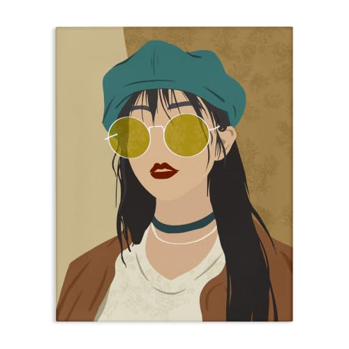 Boho Fashion Girl Portrait Bohemian, 16 x 20 Inch Canvas Wall Art