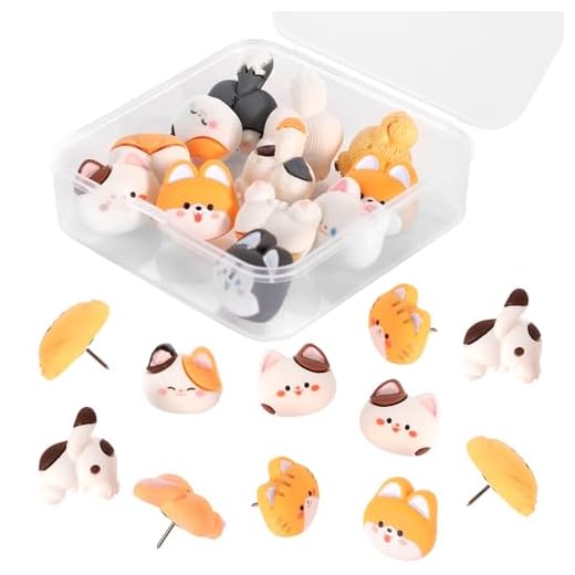 20 Piezas Lindas Chinchetas, Lindas Chinchetas de Gato Chinchetas Decorativas para Tablero de Corcho Chinchetas Animales para Tablón de Anuncios Pared de Fotos Mapa Hogar Oficina