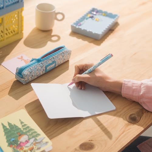 Grupo Erik Mäppchen Moomin 1 Fach mit Stift Etui Schule mit Kugelschreiber und Beistift mit Radierbummi - Federmäppchen Mädchen Jungen Vangogh Geschenke Einschulung