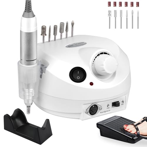 Acrylic Nail Drill 30000 RPM Electric Manicure Set with Foot Pedal