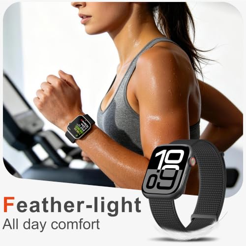 Easuny 6 Pack Sport Nylon Loop Compatible with Apple Watch Band 40mm 42mm 38mm 41mm 44mm 46mm for Women, iWatch Wrist Straps for Se, Series 11 10 9 8 7 6 5 Ultra Soft Breathable Band Ideal for Outdoor by Easuny - Used condition - Image 2