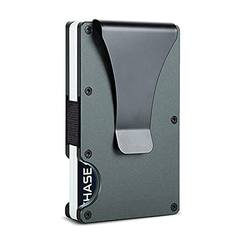 Minimalist Metal Wallet with Money Clip - Slim Aluminum Credit Card Holder RFID Blocking Front Pocket Wallets for Men and Women
