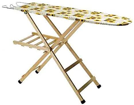 Asse da Stiro in Legno di Faggio Naturale: 35x141,5xH92 cm- Struttura Robusta e Stabile con Copriasse Assortito -Ideale per una Stiratura Professionale ed in Casa
