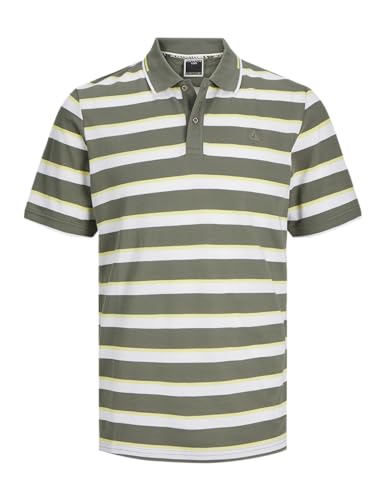Koszulka polo męska JACK & JONES Jcohass AOP, biała, rozmiar M