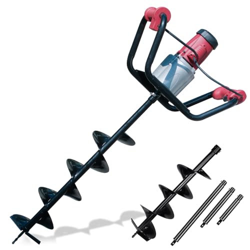 DC HOUSE 1500W Electric Post Hole Digger Earth Auger Hole Digger Auger Digging Tools with 6' Digging...
