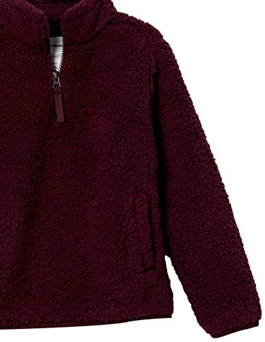 Amazon Essentials Girls' Sherpa Fleece Quarter-Zip Jacket, Burgundy, Medium #TOP1