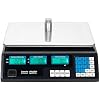 40kg/5g Price Computing Scale, Digital Price Computing Scale with Stainless Steel Large Platform, Weight Food Kitchen Scale with Dual LCD Display for Farmers Market Silver & Black