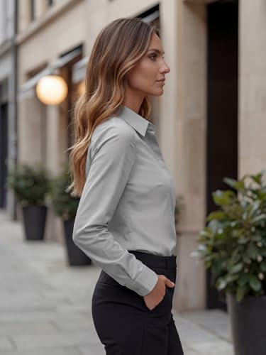 Image of Style Quotient Women Black Cotton Blend Formal Long Sleeve Shirt