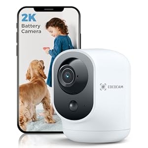 COCOCAM 2K Indoor Pan Tilt Security Camera WiFi with 5200mAh Battery, Wireless for Baby Monitor Pet Home Security, AI Recognition, PIR Human Detection, Works with Alexa, 2.4G WIFI (1)