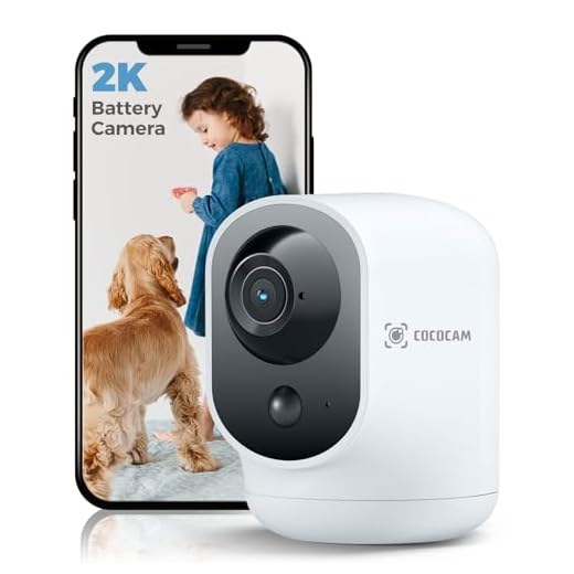 COCOCAM 2K Indoor Pan/Tilt Security Camera with 5200mAh Battery, WiFi Camera,Wireless for Baby Monitor/Pet/Home Security, AI Recognition, PIR Human Detection, 2.4G WiFi (White)