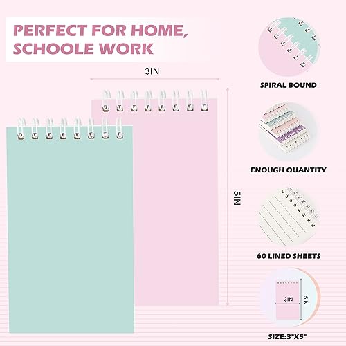 Image of Ddaowanx Small Notebooks,3x5 Pocket Spiral Notepads With Lined Pages - The Perfect Little Mini Notebook to Stay Organized and Boost Productivity at Work or School (16, Delight Colors)