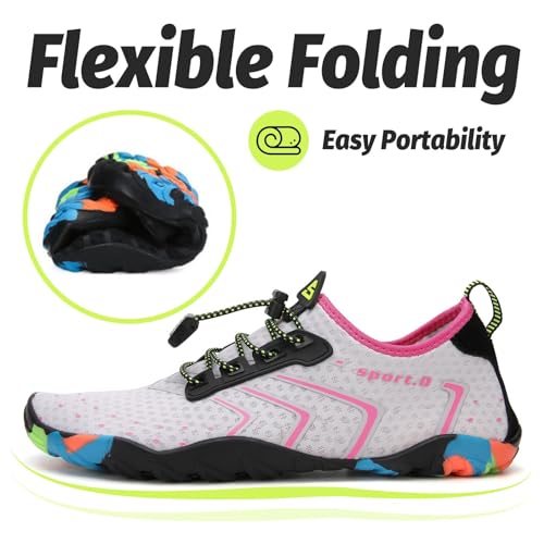 Image of SAGUARO Water Shoes for Women - Barefoot Quick-Dry Aqua Sock, Lightweight, Breathable for Swimming, Beach and Outdoor Activities Size 5.5-10.5