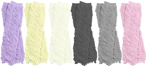 juDanzy Newborn 6 Pack Baby Leg Warmers (Rouched 6 pack)