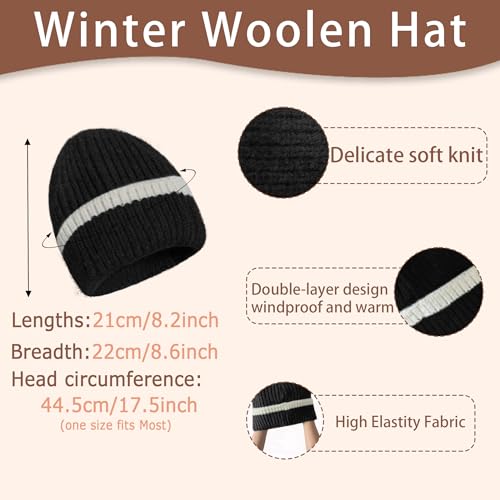 Winter Hat Scarf Gloves Set for Women Men, Warm Fleece Beanie Touchscreen Glove Thermal Scarves for Cold Weather U-SY-L12