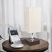 aooshine Bedside Table Lamp USB, Modern Desk Lamp, Solid Wood Nightstand Lamp with Unique Shade and Havana Brown Wooden Base, Ambient Light and Useful USB Charging Port Perfect for Bedroom or Office
