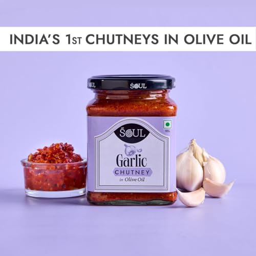 Image of ADF Soul Garlic Lovers' Delight | Made in 100% Olive Oil | Our Best-Selling Spicy & Bold Indian Chutney with Real Garlic and Hand-Crafted masalas | Perfect with Snacks & Meals |275g.
