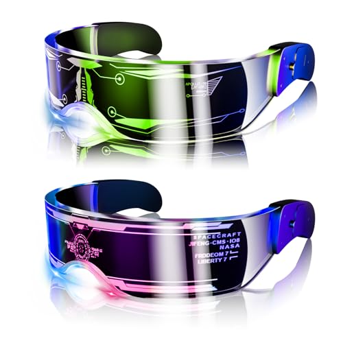 Lunettes à visière LED pour briller en club sans gêne visuelle lot de 2 adultes