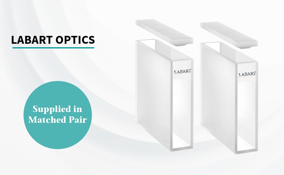 Image of LABART Glass Cuvette (Pathlength: 40mm, Volume: 14ml with PTFE Cover, Spectrophotometer) Set of 2 Pcs with Transmission Certificate