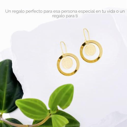 Collar de oro amarillo para mujer forme di Lucchetta con colgante de discos y relieve 3D 3