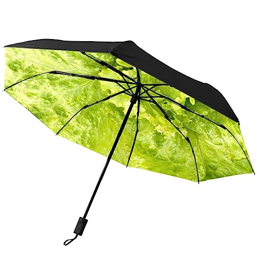 GISPOG Ombrello pieghevole automatico, verde insalata vegetariano...
