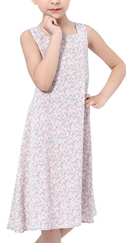 Merry Day Girl Sleeveless Casual Dress With Fashion Floral Print Swing Knee-Length Summer Dresses For 5-6Years Kids #TOP2