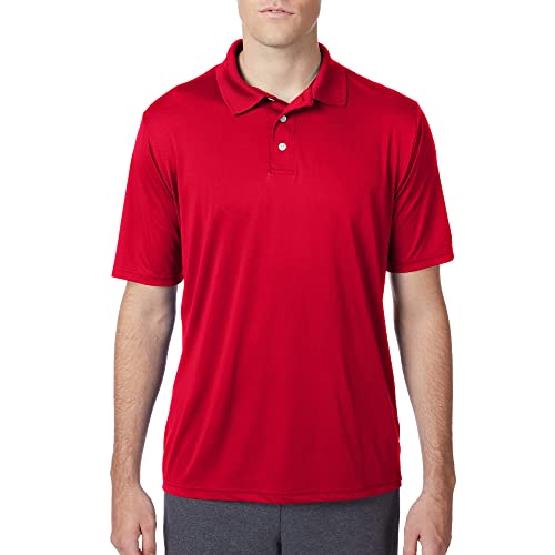 Hanes Men's Cool DRI Sportshirt - Moisture Wicking Active Shirt, UPF 50+, Tagless, Deep Red, XL