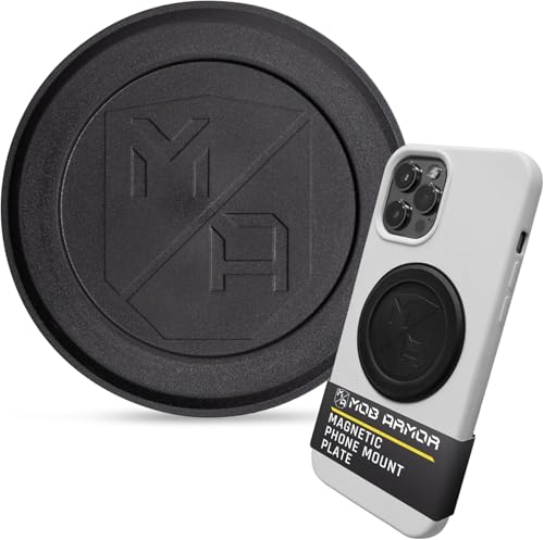Mob Armor Magnet Flex Plate - Magnetic Phone Mount Compatible for iPhone & Android Wireless Charging Compatible - 2mm Slim Rubber Magnetic Plate for Car Mounts Home & Gym Supports MagSafe Devices