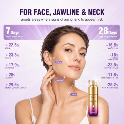 Image of Retinol Serum for Face & Neck with Peptide & NAD+, Firming Collagen Skin Care for Fine Lines, Wrinkles & Hydration, Lightweight Daily Serum for Women & Men