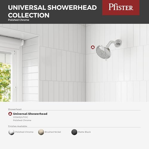 Pfister Universal Shower Head, Shower Arm Not Included, 5-Function, 1.75 GPM, Polished Chrome Finish, 015WS2UT01C by Pfister - Used condition - Image 4