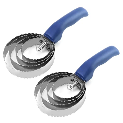 QWORK® 2 Piezas Peine de Acero Inoxidable para Caballos, Cepillo para Caballos, 4 Anillas, con Mango Suave al Tacto