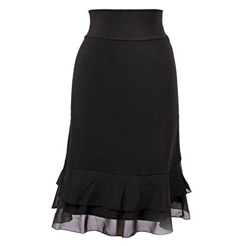 Peekaboo-Chic Iris Chiffon Half Slip Skirt Extender (black, s/m)